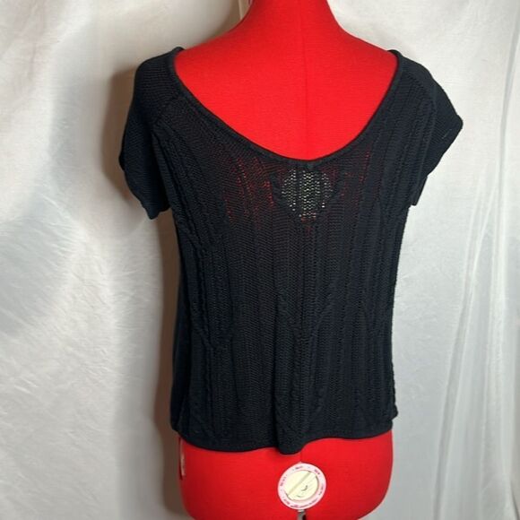 MM37 Kersh cable knit back 3 button short sleeve cardigan - Picture 4 of 9